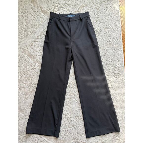 Polo Ralph Lauren Black Stretch Wool Wide Leg Dress Pants Women’s Size 2 - Picture 4 of 10